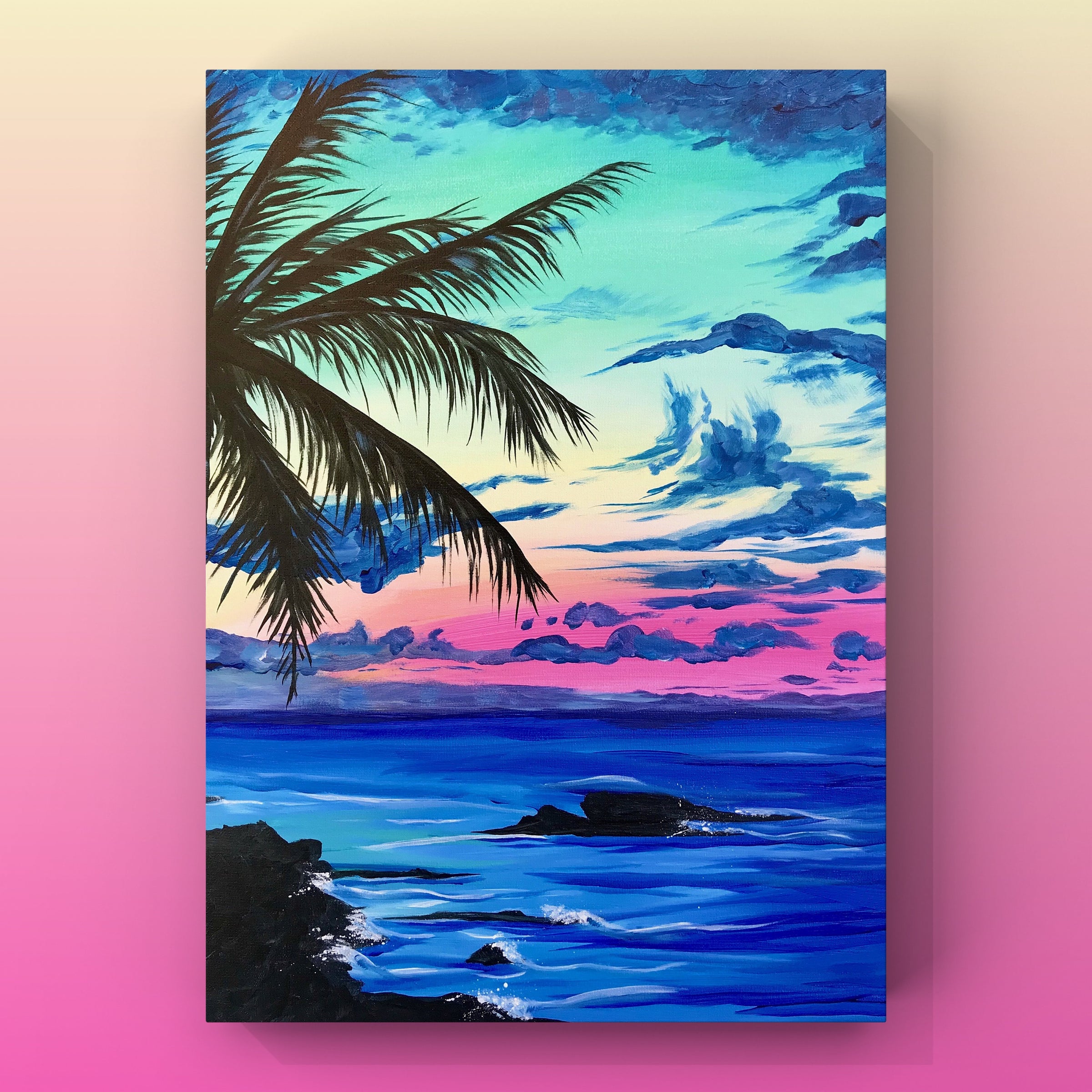 Abstract palm tree paintings hi-res stock photography and images - Alamy, image size:2400x2400