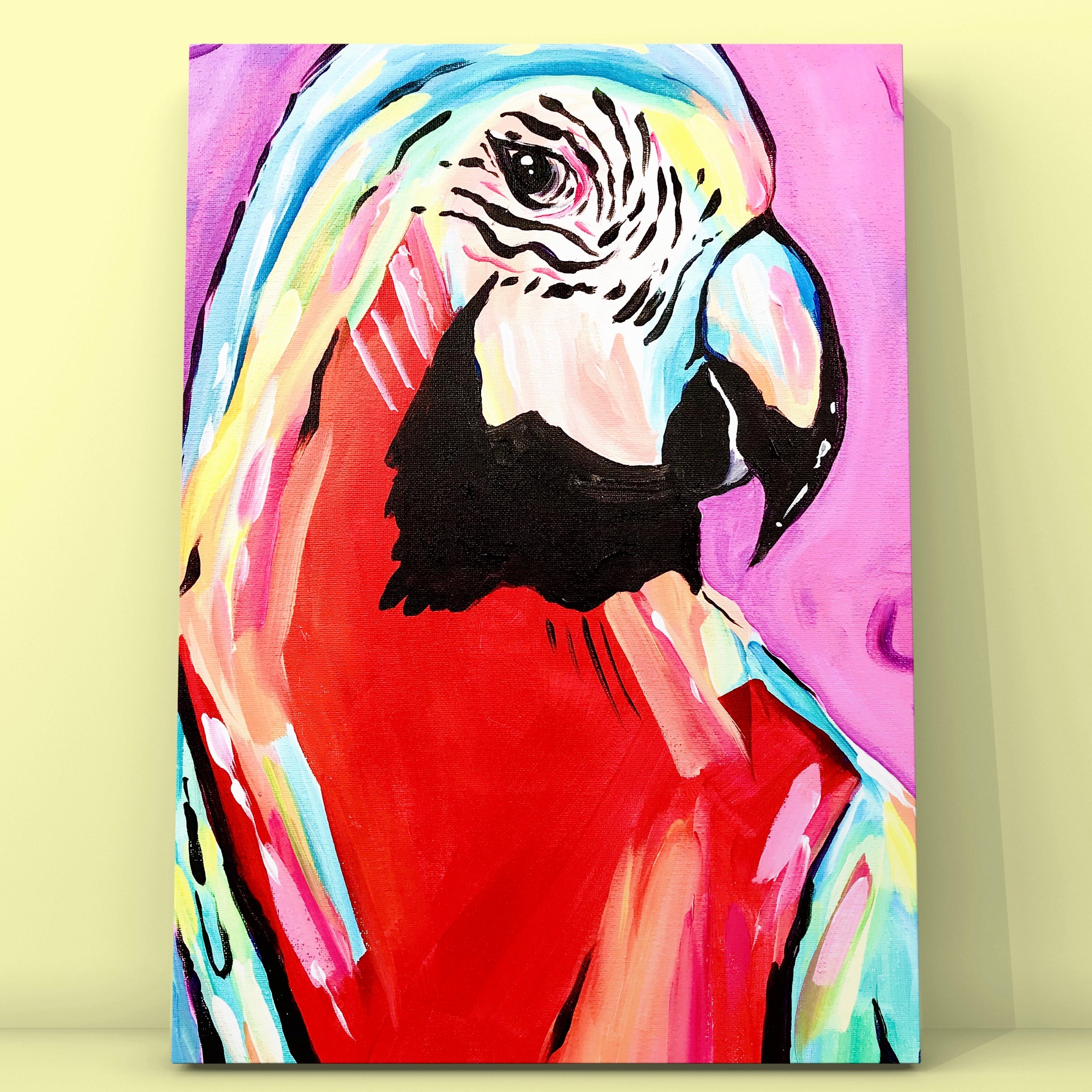 acrylic-canvas-painting-tutorial-parrot